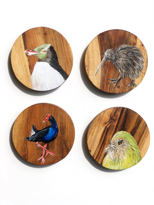 Native birds of Aotearoa - Coasters set of 4